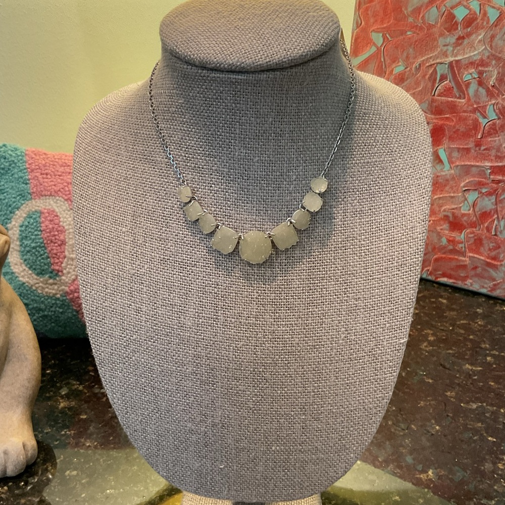 Lucky Brand White Druzy Stone Necklace